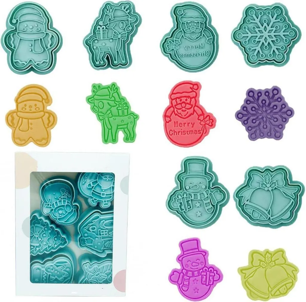 Yealoo Stampini Biscotti Natale 3D - Set 6 Pezzi in Plastica Alimentare