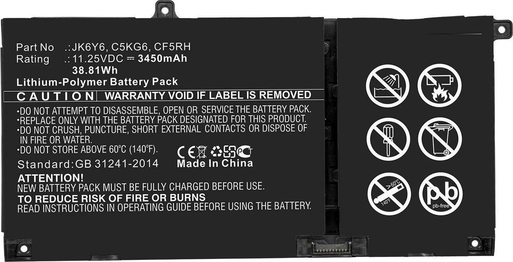 CoreParts MBXDE-BA0239, Akku, DELL, Inspiron 13 5301, Inspiron 14 5406 2-in-1, Latitude 15 3510