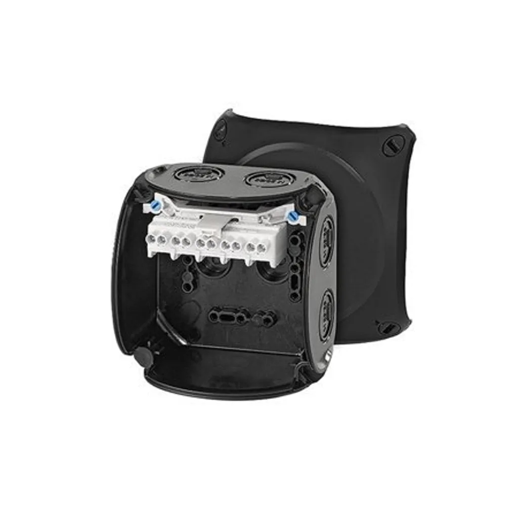 Boîte de jonction 1,5-4mm² 5 pôles KF 0404 B noire Hensel 104x104mm
