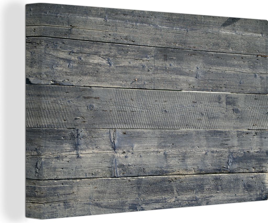 OneMillionCanvasses - Leinwandbilder - 140x90 cm, Grauer hölzerner Hintergrund, Wandbilder Kunstdruck Wanddekoration - Foto auf Leinwand - Gemä...