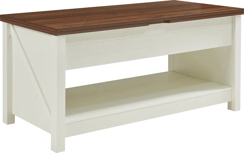 Table de salon rectangulaire relevable Kasama avec 3 coffres de rangement