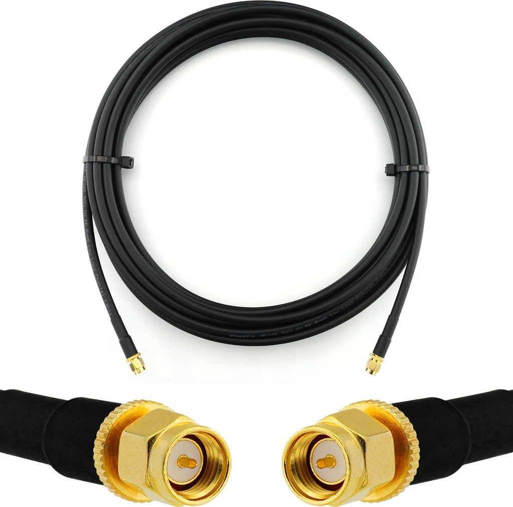 SMA Stecker auf SMA Stecker 7m — HF-240 (LMR 240 Äquivalent) Verlängerung Antennenkabel — für WiFi RF Antenne GSM LTE 4G 5G 6G Router Signal...