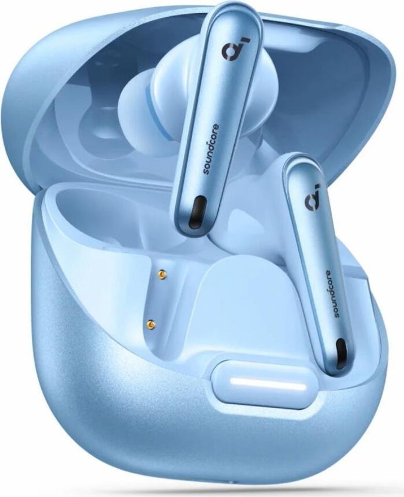 Anker TWS Headset "Soundcore Liberty 4 NC", Ohrstecker, Multimediaeinsatz, Bluetooth 5.3, 6 x klein, Akku bis zu 50 Stunden, IPX5, ANC 2.0, hellblau