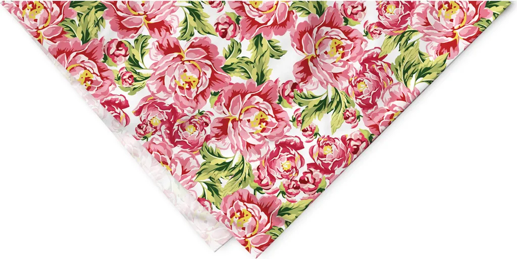 Bandana Lavabile ABAKUHAUS per Cani e Gatti 40x40 cm - Peonie Rosa
