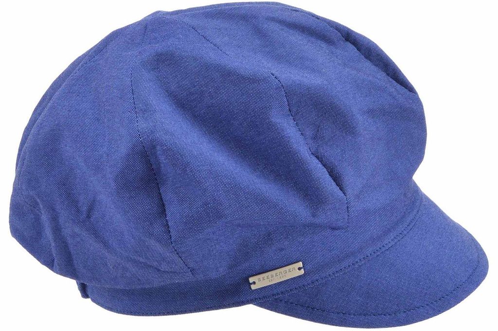 Seeberger Chambraystoff Schildmütze in blau