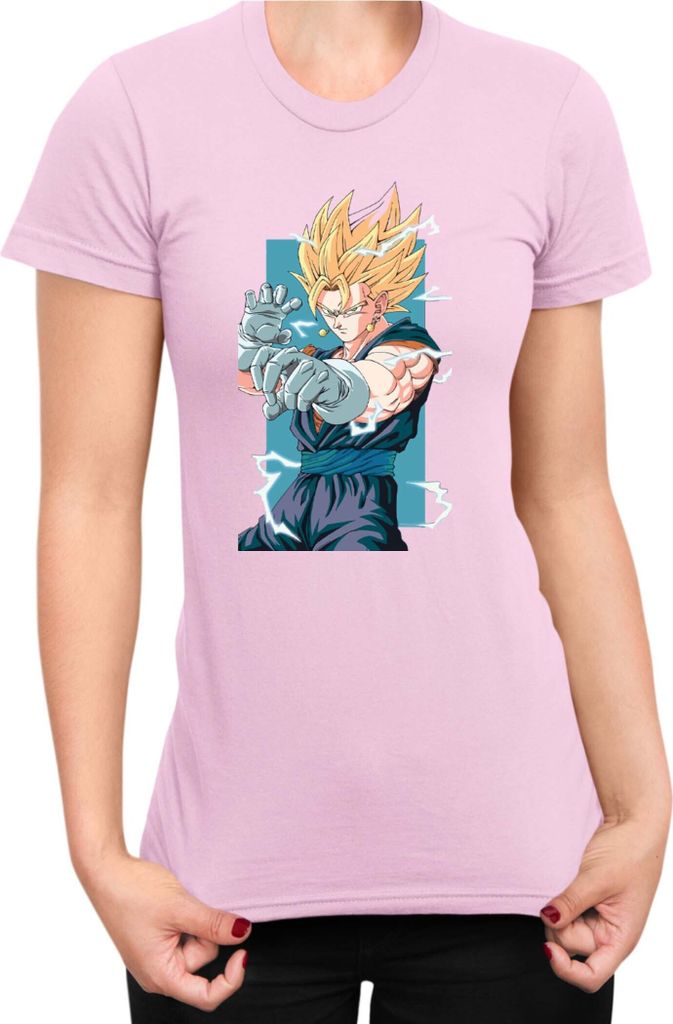 Damen T-Shirt Dragon Anime Manga Ball Z Gogeta, Lady M / Hellrosa