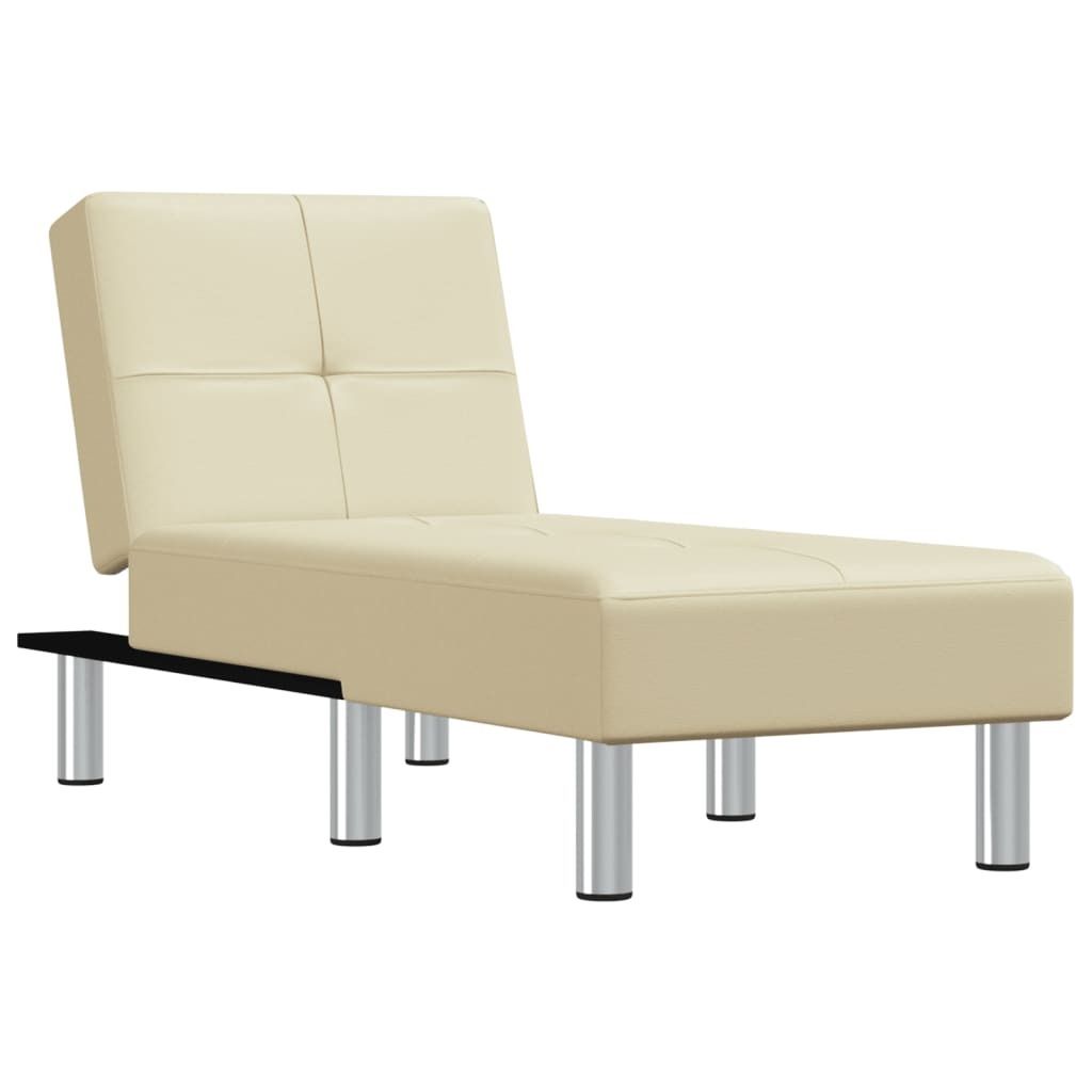 Chaiselongue Creme Kunstleder