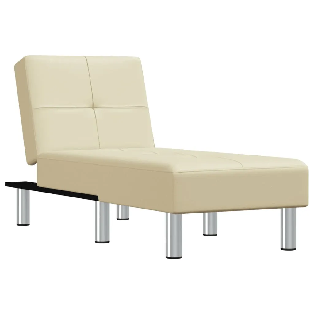 Chaise longue de relaxation Crème Similicuir pour coin lecture et repos