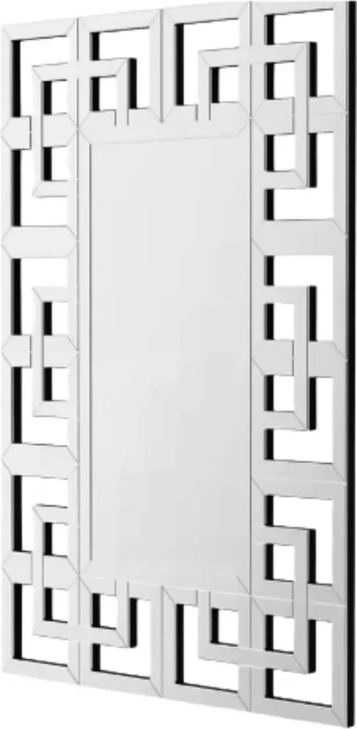 Miroir rectangulaire avec horloge intégrée Opulence 100x70 cm argenté