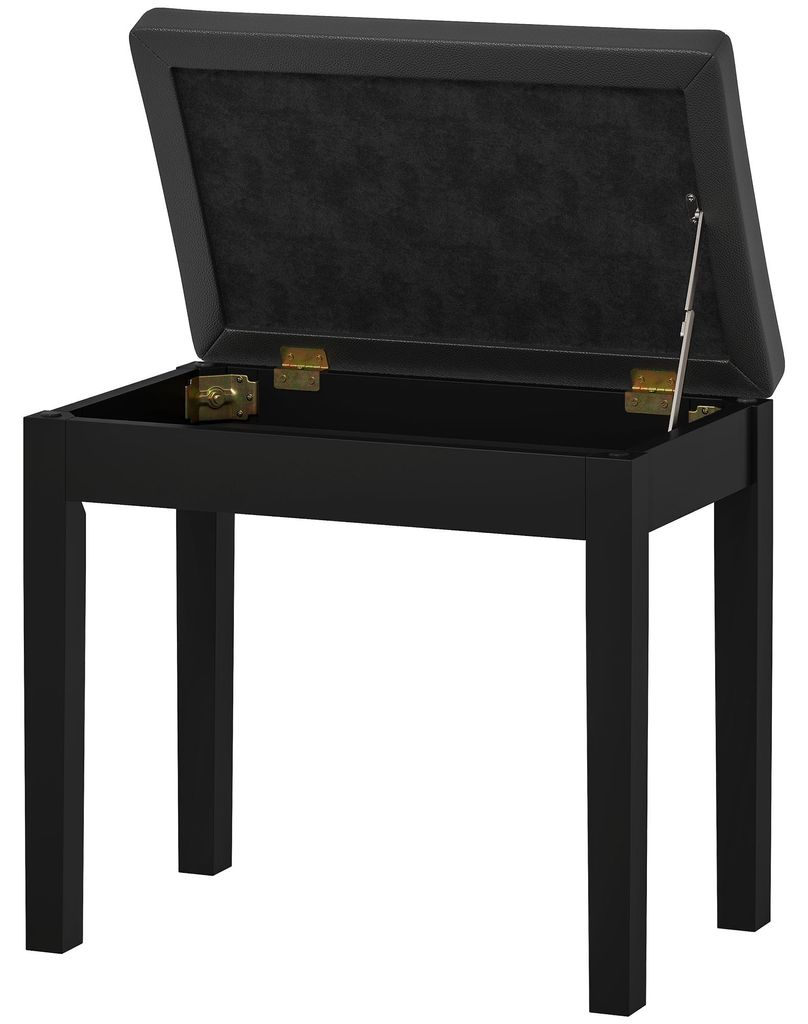 HOMCOM Pianobank, pianostoel met opbergruimte, houten Productafbeelding 