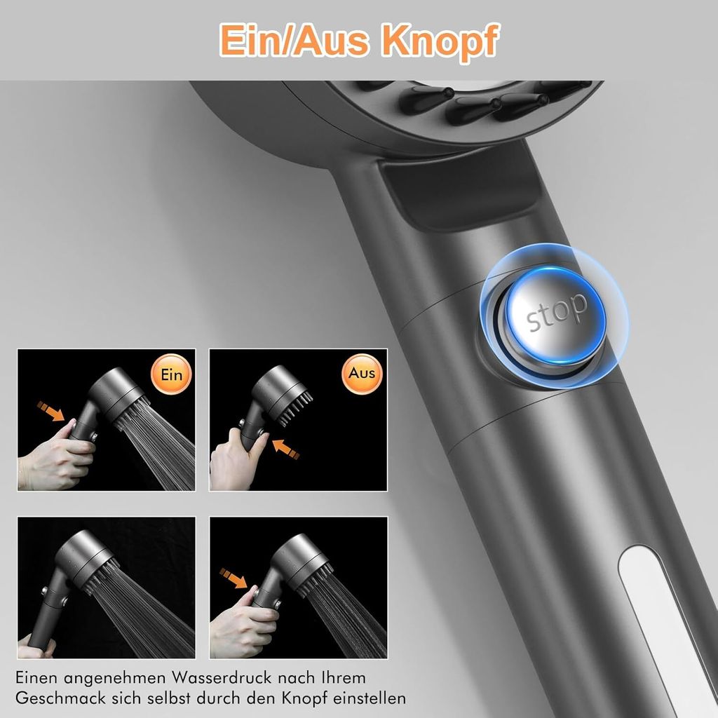 Duschkopf mit Filter Hochdruck Handbrause mit Filtration in Produktbild 6