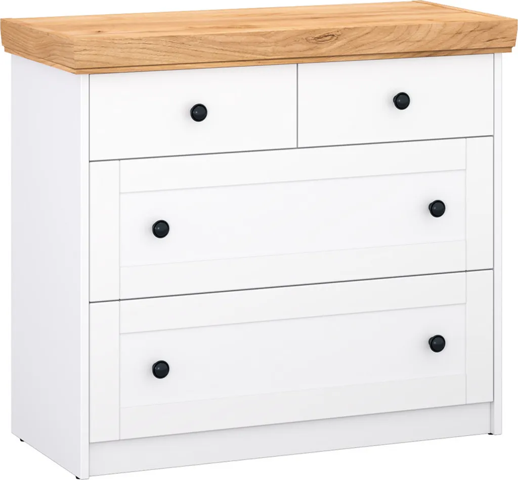 Commode Chêne Blanc Massif 4 Tiroirs : Finissez-en avec le Désordre