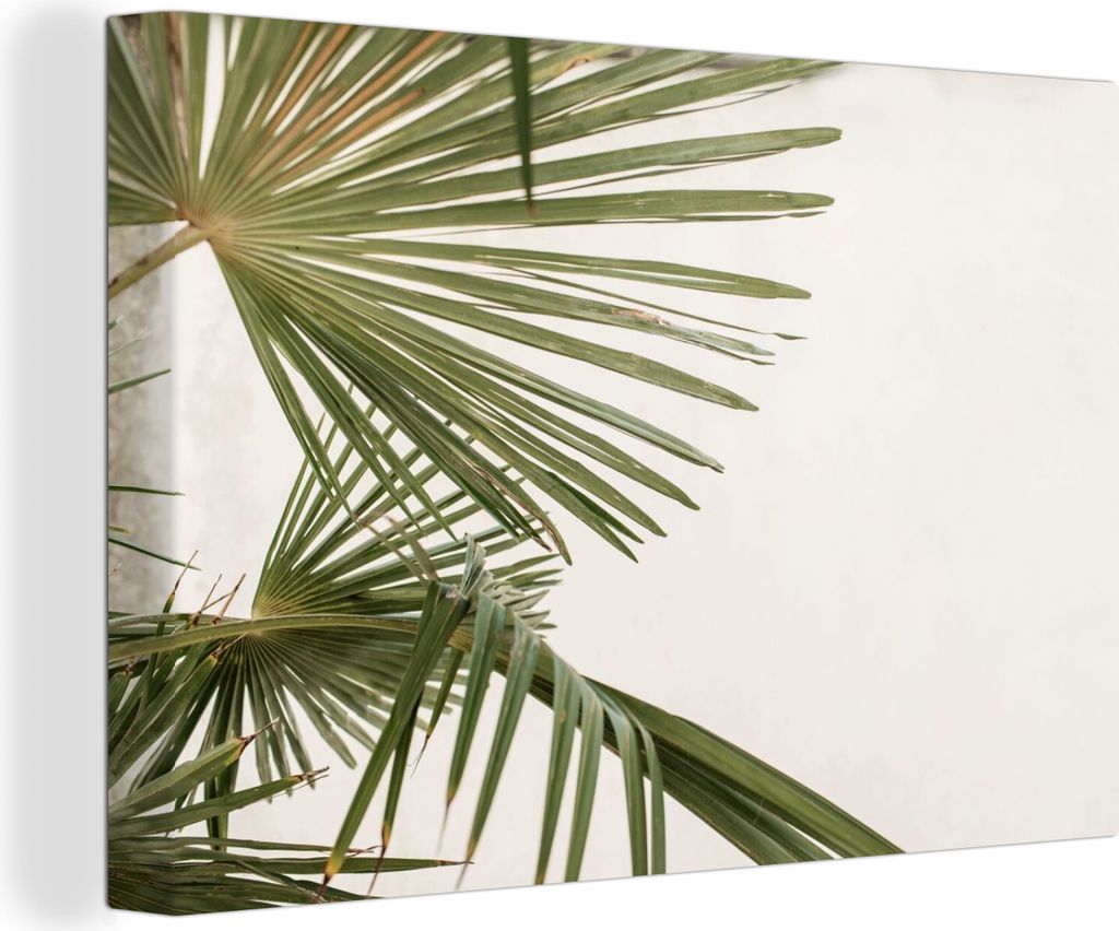 OneMillionCanvasses - Leinwandbilder - 150x100 cm, Blätter - Palmenblatt - Tropisch - Sommer, Wandbilder Kunstdruck Wanddekoration - Foto auf Le...