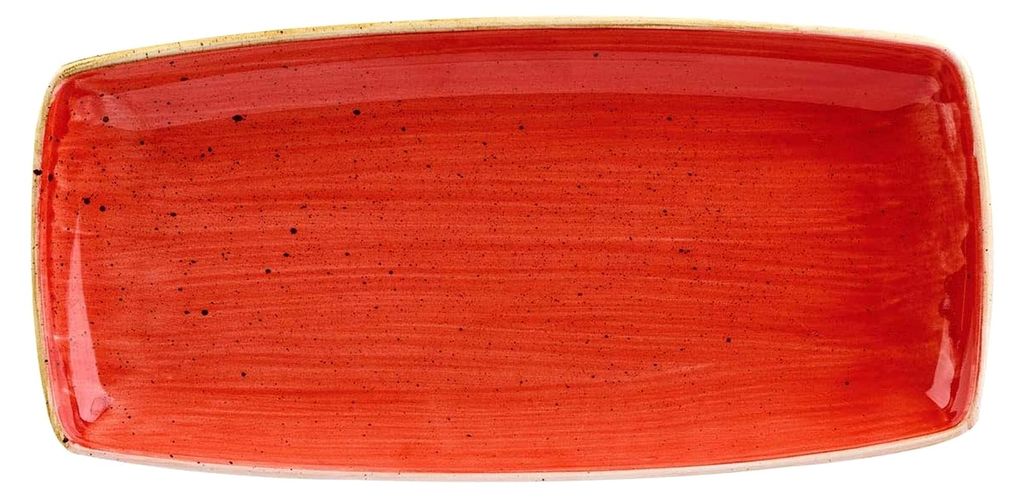 Stonecast -Oblong Plate Platte- 29,5x15cm, Farbe wählbar (Berry Red)