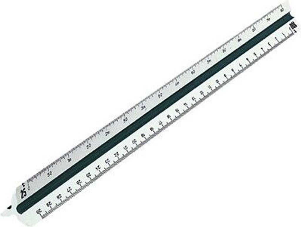 RUMOLD Dreikantmaßstab 150/1/30 Architekt 1 30cm Kunststoff weiß