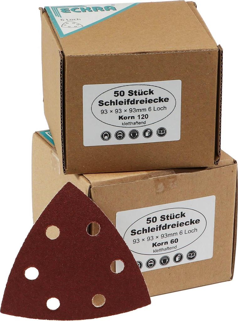 100 Klett Schleifdreiecke Deltaschleifer Schleifpapier Korn 60 120