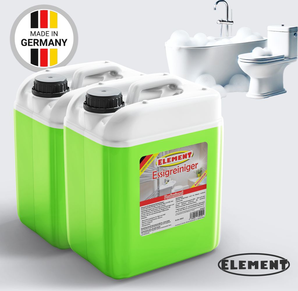 Element Essigreiniger | 20 Liter | Combo | Gastro Sanitär | Allzweckreiniger | Entkalker Badreiniger | Konzentrat