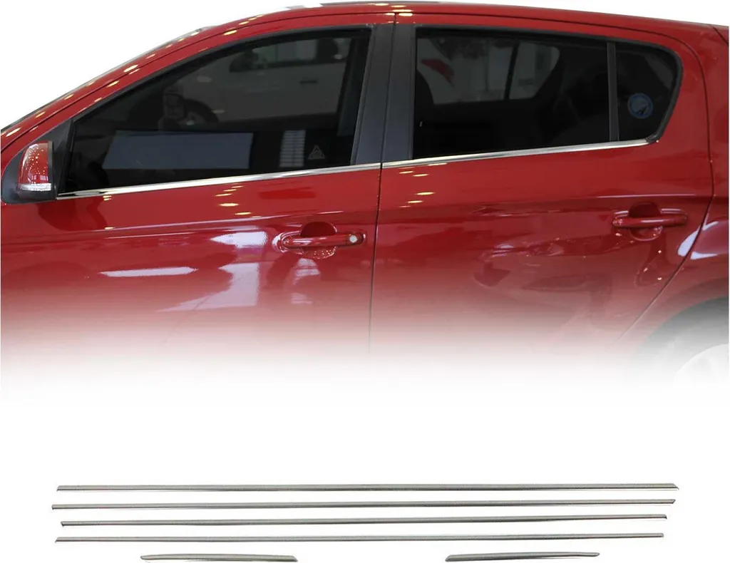 Modanature per finestre per Hyundai i20 2008-2014 in acciaio inox cromato 6pcs