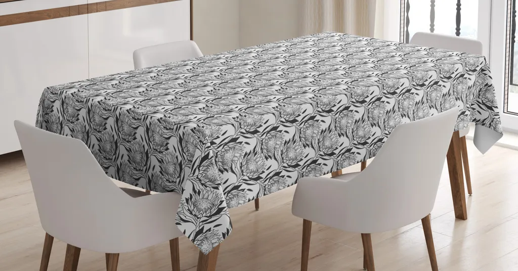 Tovaglia Protea Grigio Antracite 140x200 - Qualità ABAKUHAUS per Tavola