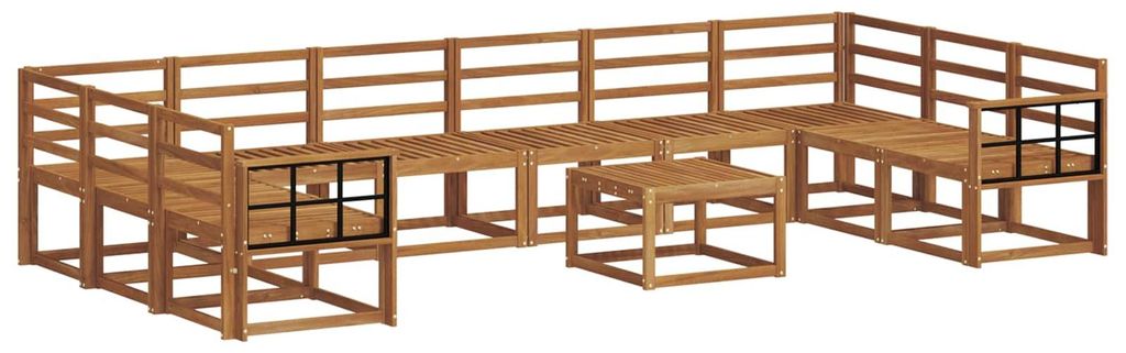vidaXL Outdoor-Sofagarnitur 11 pcs Natur Massivholz Akazie