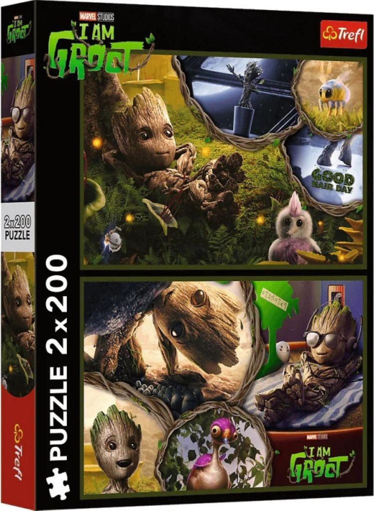 Trefl Puzzle Marvel 2 x 200 el. Ja jestem Groot, 200 szt., Zdjęcie produktu 