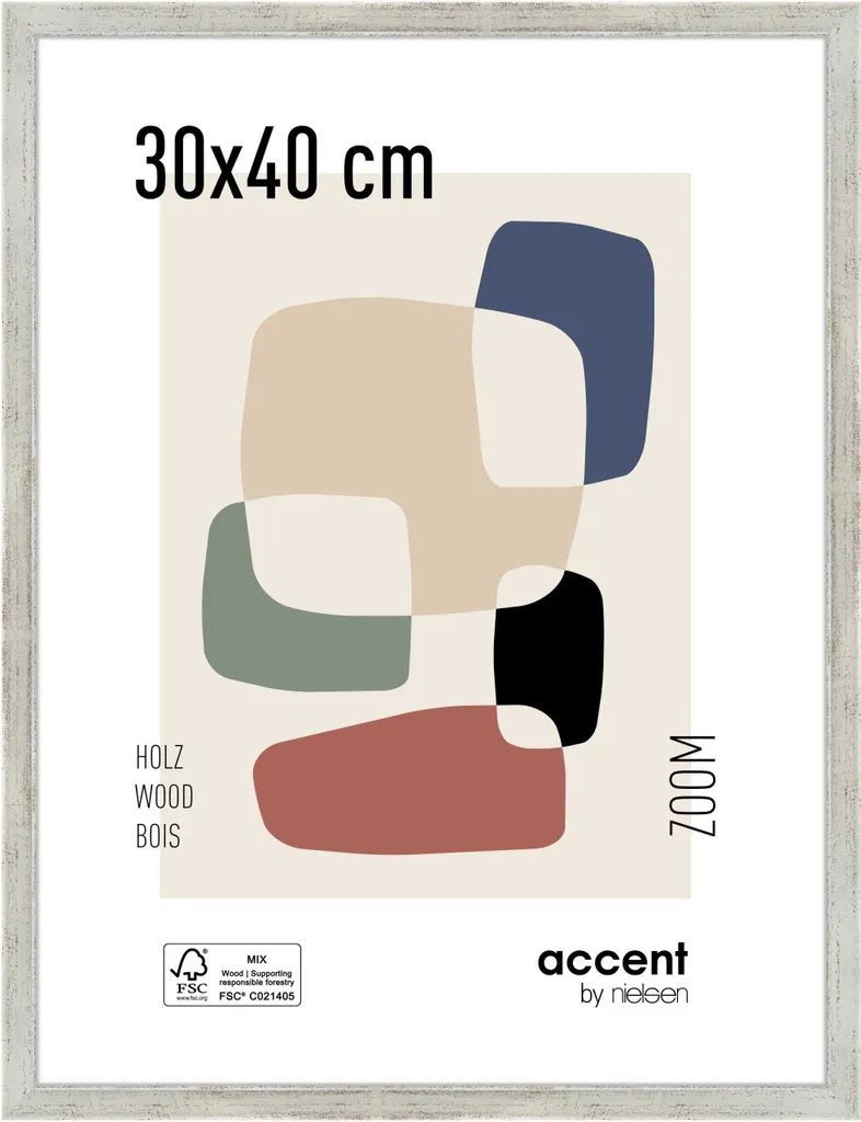 Cornice Zoom 30x40 Legno Argento | Foto Instagram-Ready per la Casa