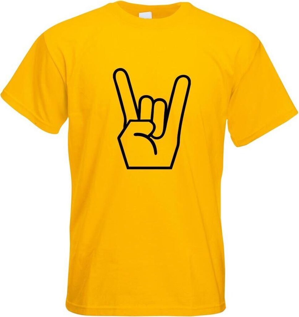 Kiwistar - T-Shirt - gelb - Heavy Metal Motiv Bedruckt Funshirt Design Print - mit Motiv Bedruckt - Funshirt Design - Sport - Freizeit - Herren - M