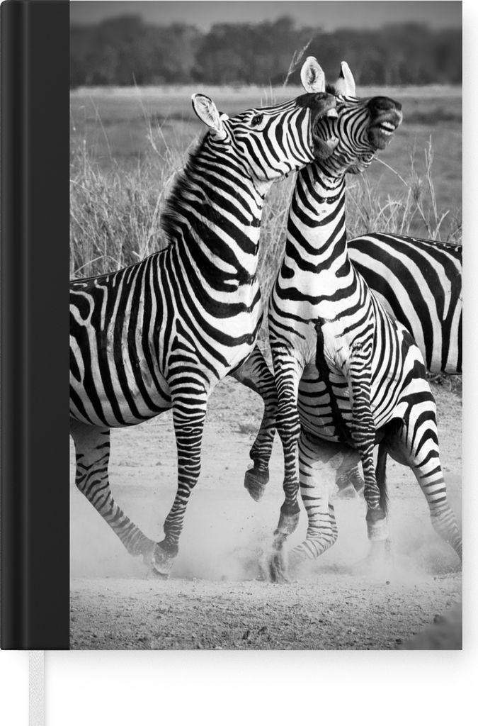 MuchoWow Notizbuch Tagebuch Haushaltsbuch Notebook A5 Kämpfende Zebras - Notizblock - Notizheft - Notebook - Schreibblock - Papier