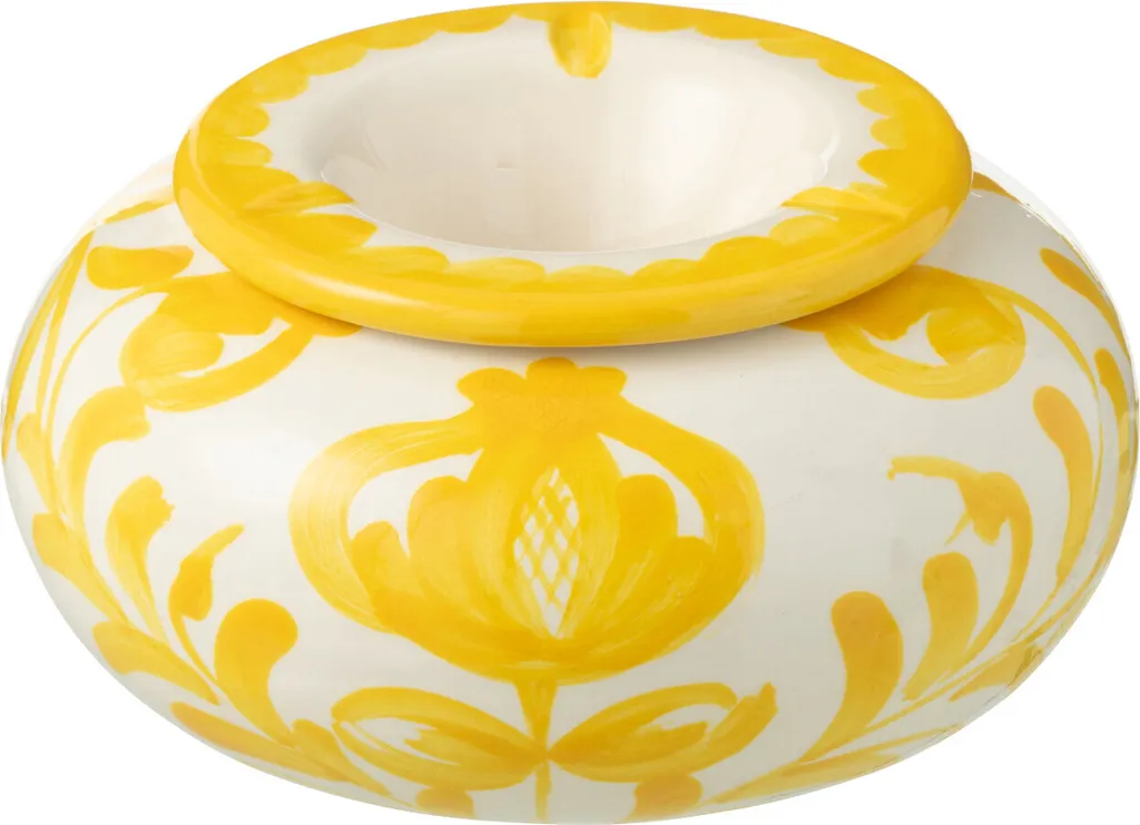 Cendrier Design J-Line Granada Céramique Jaune - Format XL Très Stable