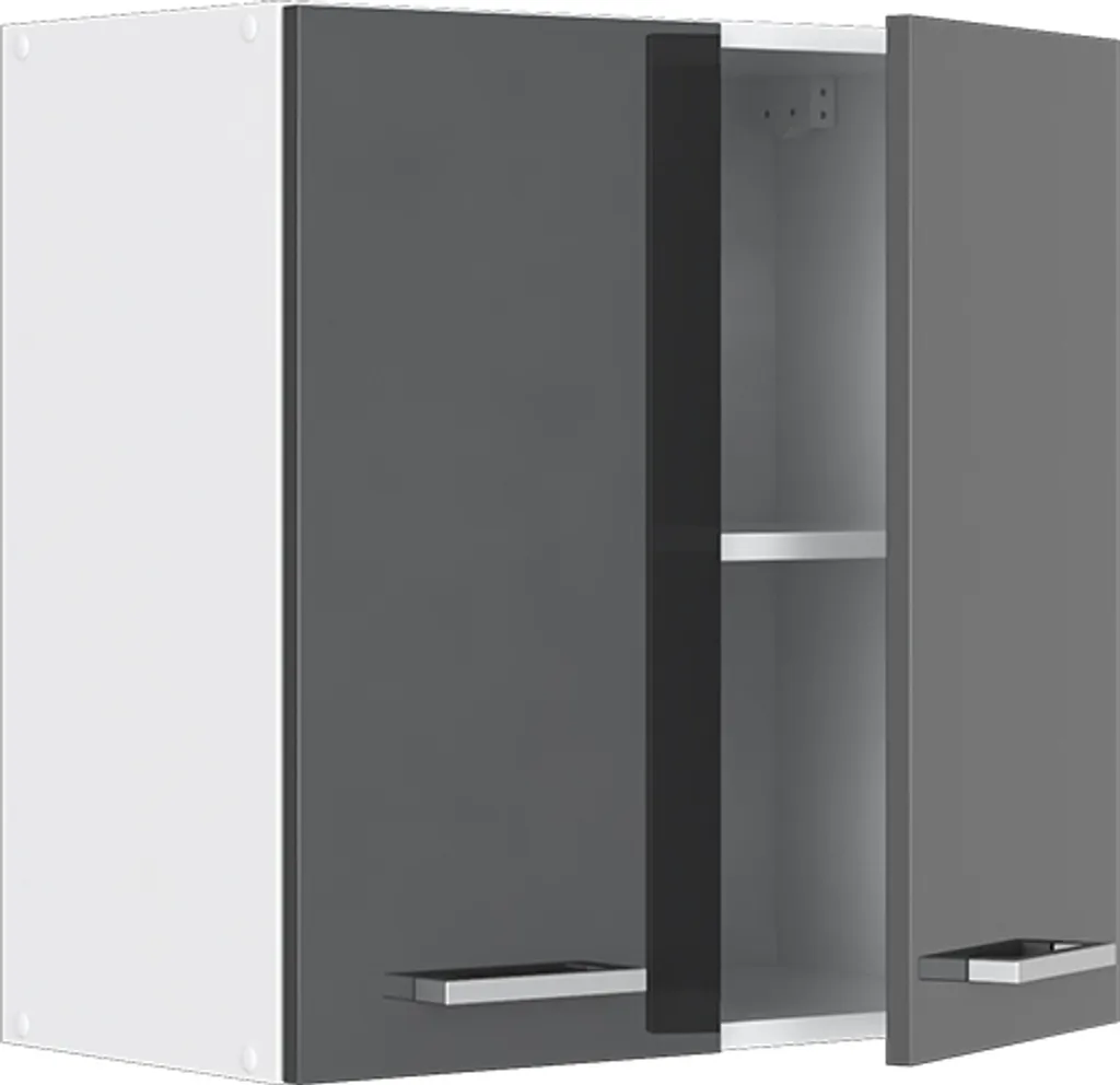 Vicco Pensile universale R-Line, 60 x 60 cm con porte, Antracite lucido/Bianco - 5