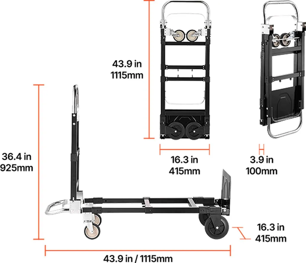 Diable Pliable avec Capacité 227kg - Chariot Multi-positions Modulable - 8