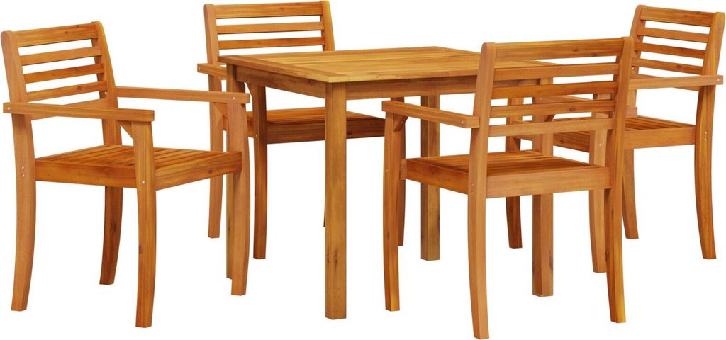 Möbel 5-teiliges Garten-Esszimmer Set aus massivem Akazienholz - Gartentische 3375670