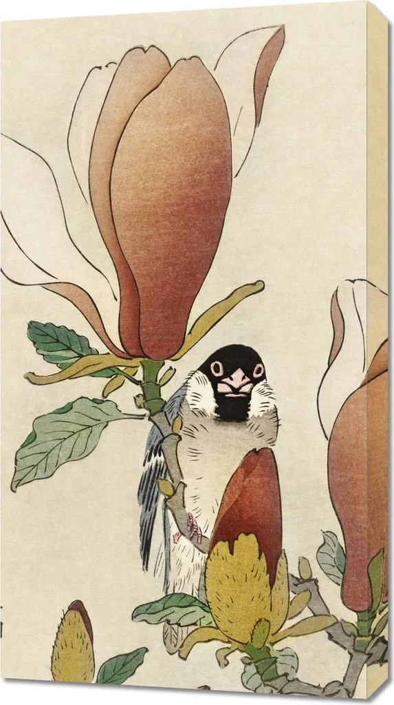Quadro 50x90 Sparrow Koson Giapponese - Arte Vintage Salotto Elegante