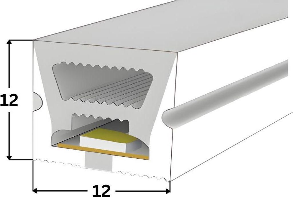 LED NEON TUBE 12×12 mm Silikon Schlauch – 5 m Rolle - 12 W – 24 V – IP67 – CRI größer als 93 - Schneidmaß 50mm