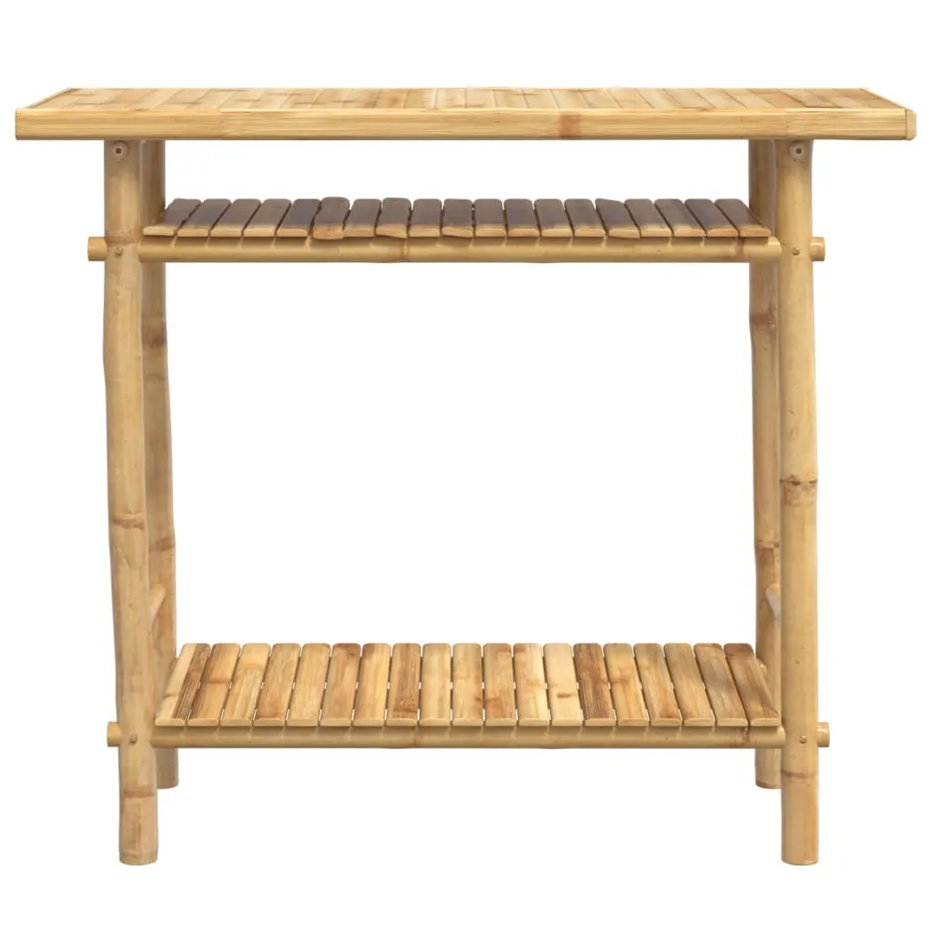 Console en bambou robuste 90x37x75 cm - Finition naturelle et design
