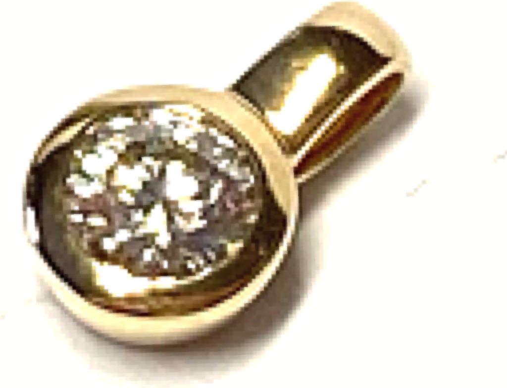 Anhänger 585 Gold Brillant 0,25ct wsi Gelbgold Solitär Kettenanhänger kettengleiter