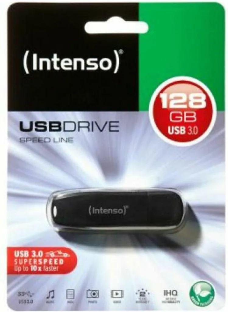 Clé USB 3.0 Intenso 128 Go Noir Haute Vitesse pour PC et Ordinateur