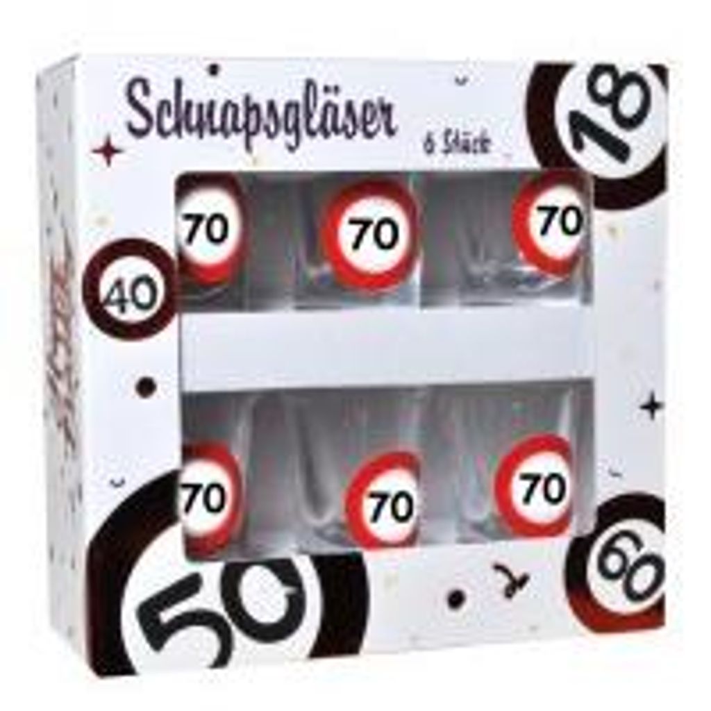Geschenke zum 70. Geburtstag - Schnapsgläser '70'