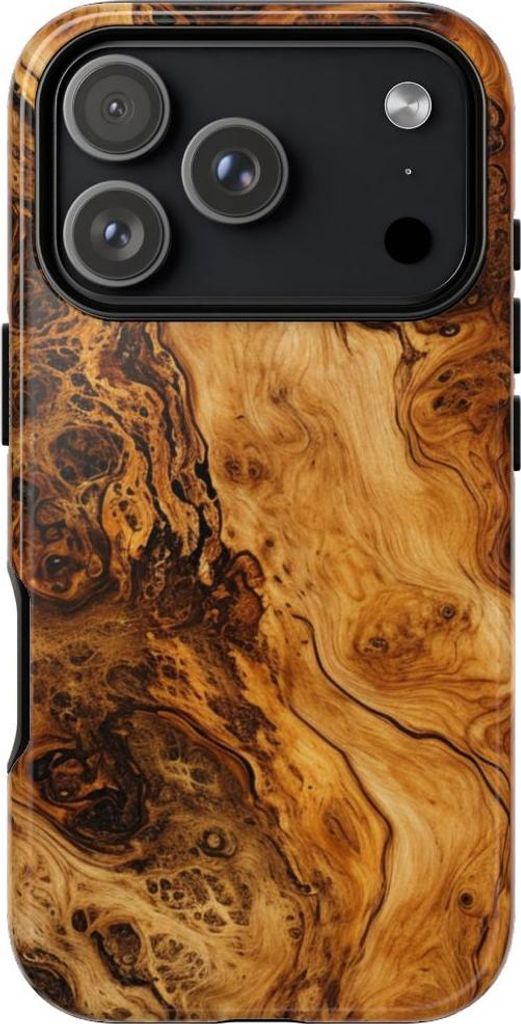 Edle Maserholz-Optik – Hülle Kompatibel mit iPhone 17 Pro