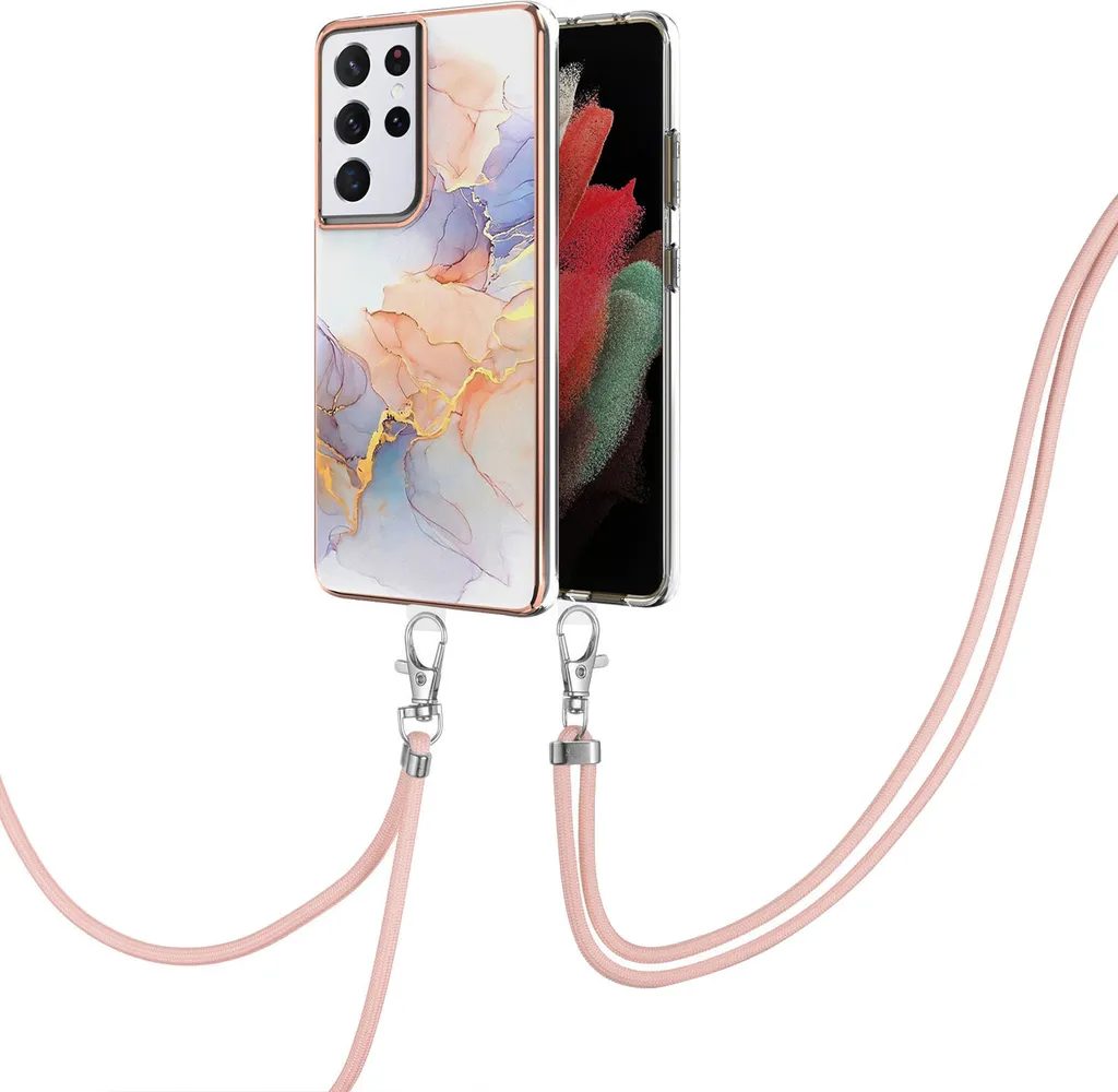 Custodia Travel Samsung S21 Ultra 5G con Laccio Grigio | TPU Antiscivolo