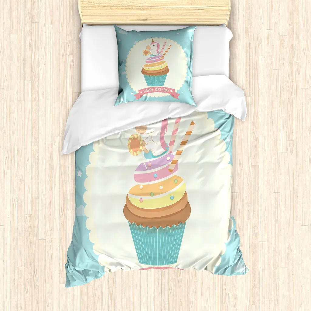Offerta Set Copripiumino Unicorno ABAKUHAUS Singolo Multicolore