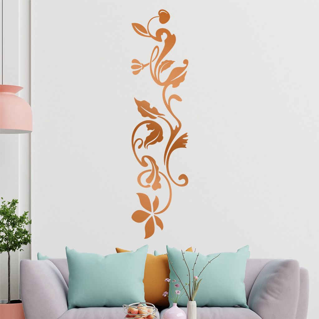 großes Blättertribal Wandtattoo in 6 Größen - Wandaufkleber Wall Sticker - Dekoration, Küche, Wohnzimmer, Schlafzimmer, Badezimmer