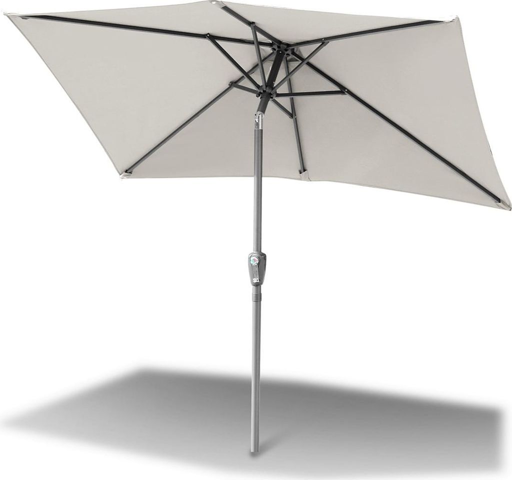 Izrielar Sonnenschirm 200x300cm, Gartenschirm, knickbar, Schirmtuch mit PA-Beschichtung, UV-Schutz bis UPF 50+, ohne Ständer, Beige