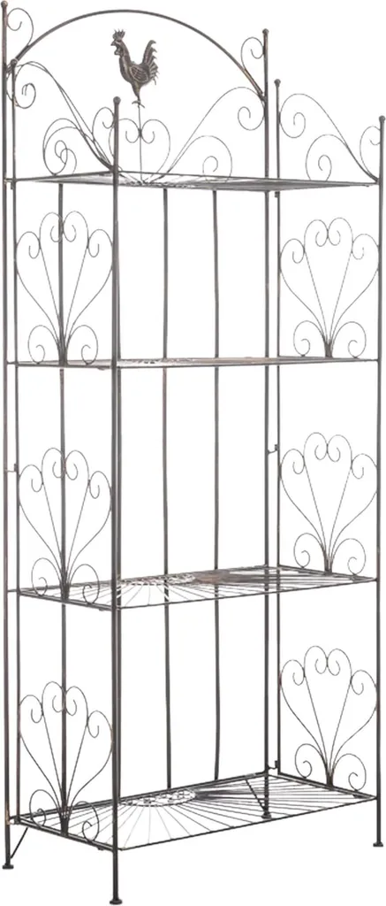 CLP Standregal Mia Étagère en Fer Forgé Style Maison de Campagne Bronze