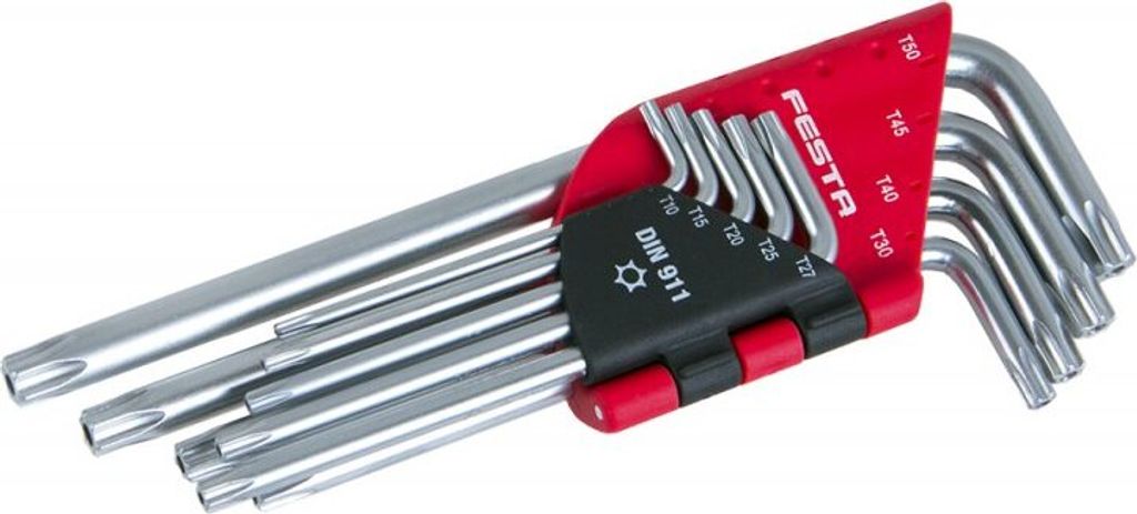 Zestaw kluczy Torx T10 - T50 9 szt, CrV PROFI Zdjęcie produktu 