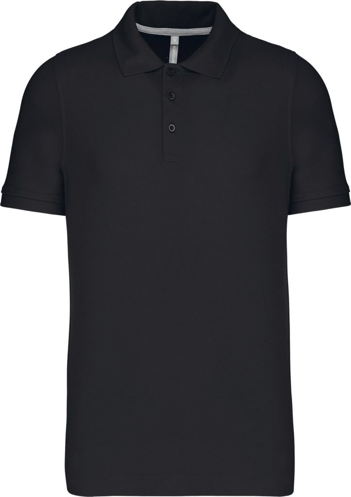 Kariban Herren Polo-Shirt Poloshirt Basic Kragen Polohemd Kurzarm T-Shirt, Größe:L, Farbe:Schwarz
