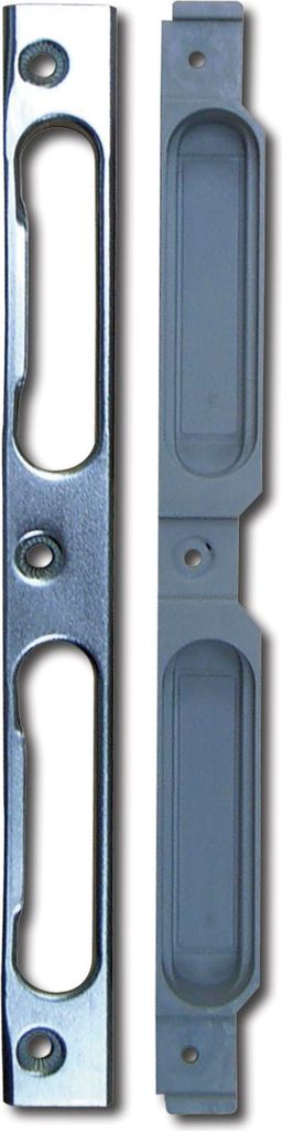 Schließblech U-Form m. PVC-Einlage 190 x 20 x 0,75 mm, rund, verzinkt silber