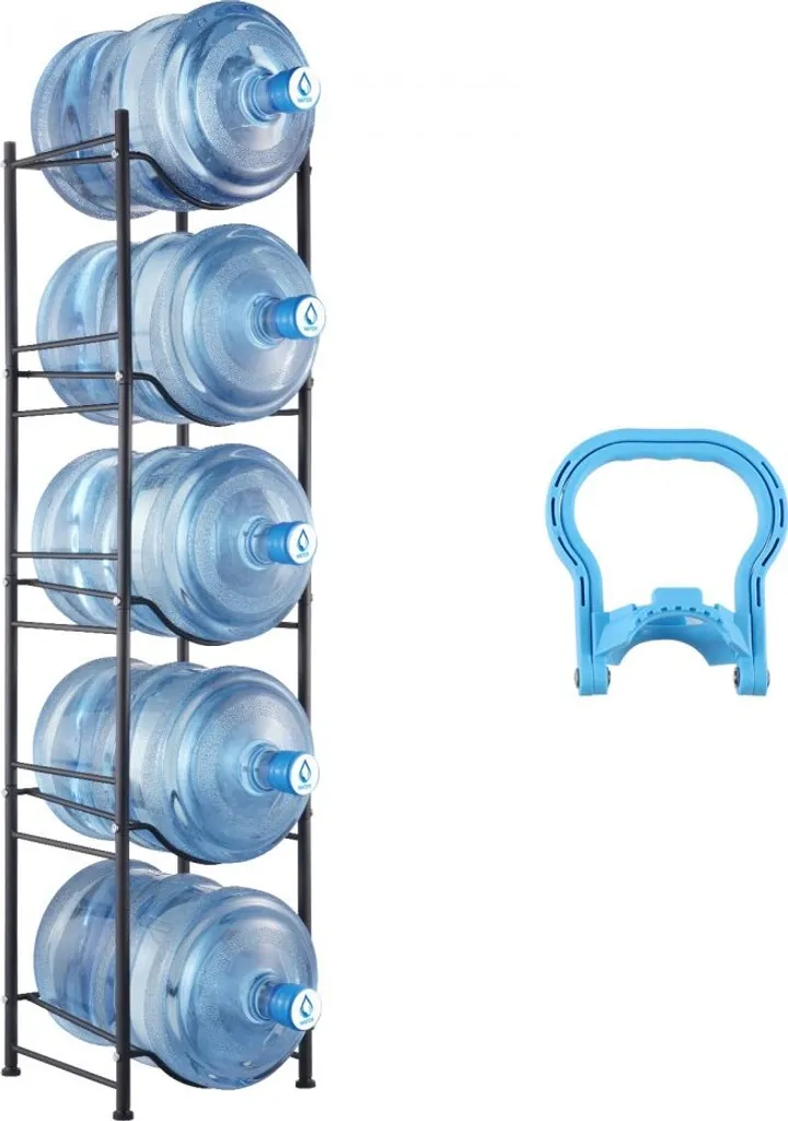 Support pour pichets d'eau idéal salon et cuisine rangement 5 niveaux