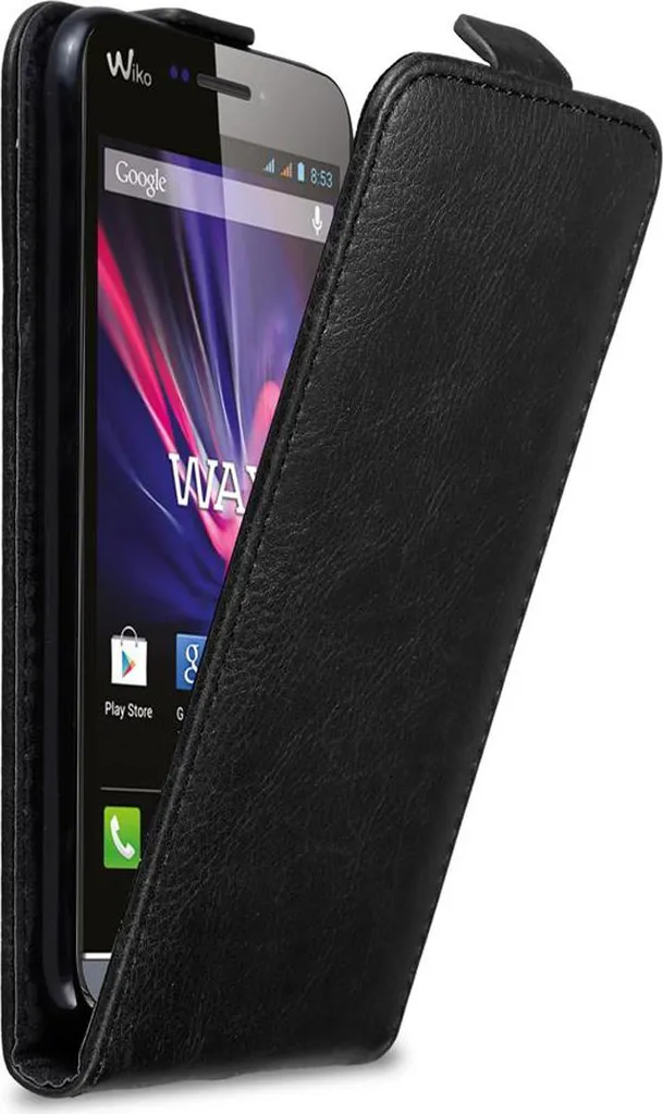 Cover Wiko Wax Nera Cadorabo - Protezione Flip Slim in Similcuoio