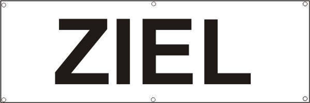 Werbeplane / Gerüstplane - p086 - ZIEL - NEU - 300 cm x 100 cm - für Baustelle, Garten, Zaun oder Veranstaltung